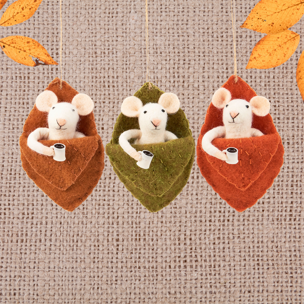 Mice In Leaves Set