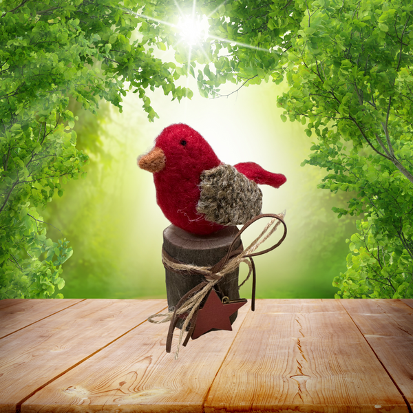 Cardinal on Wooden Stump