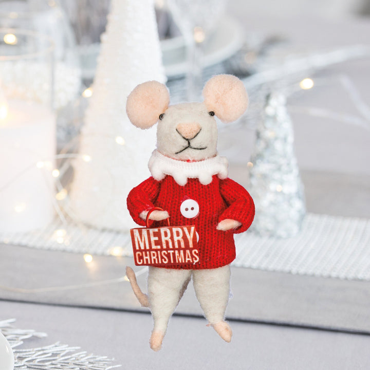 Felt Mouse, Needle Felt Mouse, Felt Animal, Felt Christmas Ornament, Felt Mouse Ornament, Felt Ornament, Mouse Ornament, Wool Mouse